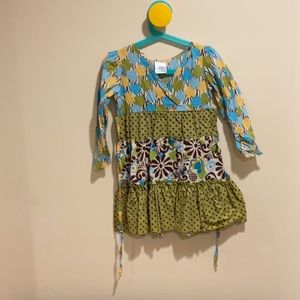 Blue and green flower dress